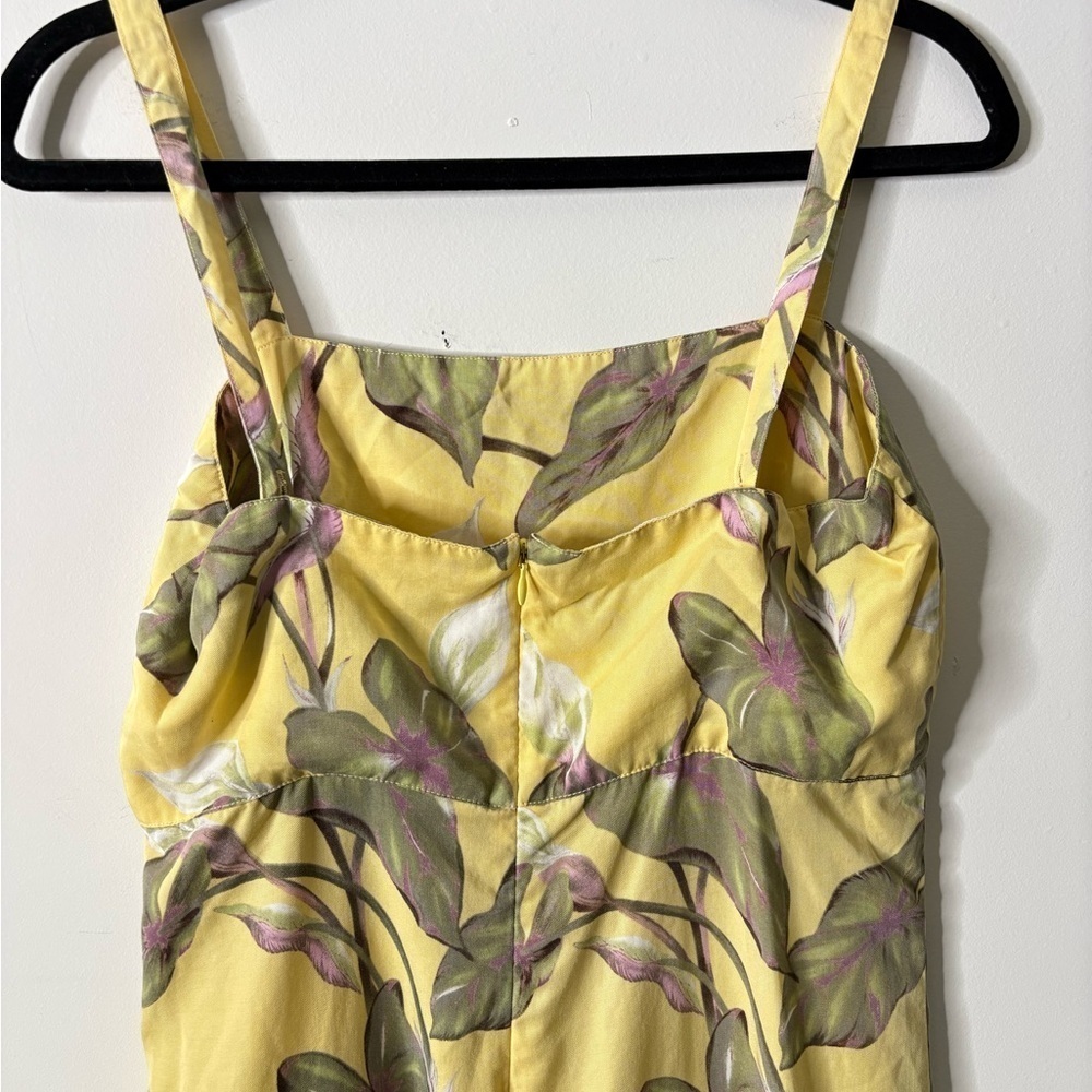 Patagonia Pataloha Vintage 2003 Tropical Yellow Floral Sleeveless Tencel Dress - Picture 4 of 5